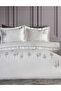 Pamira Embroidered Cotton Satin Duvet Cover Set - White-Anthracite
