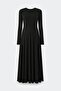 Black Rey Drapey Flared Dress - 4