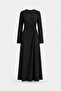 Black Norena Knotted Midi Dress - 4