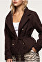 Belted Short Trench Coat Laz0013 Brown - 6