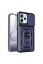 Oppo Reno 15 F 5g Case with Sliding Camera Protection, Ring and Magnetic Tank Cover, Navy Blue