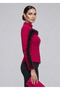 Di̇va Plus Size Lycra Flexible Fabric Organza Ruffled Blouse - 2