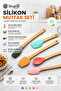 Set of 5 Colorful Bamboo Handle Silicone Small Spatulas