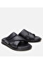 Men's Leather Navy Blue Adjustable Slippers - 2