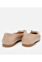 Women's Leather Beige Flexible Sole Comfortable Buckle Ballerinas - 7