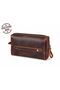 Capella Genuine Leather Crazy Brown Unisex Handbag - Customizable, with Keychain Gift - 6