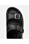 Men's Leather Black Adjustable Comfortable Sole Sandals - 4