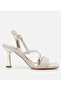 Women's Gold Silvery Thin Heeled Sandals