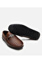 Men's Leather Brown Perforated Buckle Detailed Loafer - 7