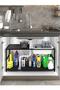 Expandable Adjustable Shelf Organizer with Plastic Baskets for Kitchen and Bathroom - 3