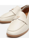 Women's Leather Ecru Flexible Sole Classic Loafer - 3