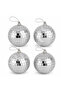 Christmas Pine Tree Ornament Mirrored Disco Ball 8 cm Set of 4 - 2