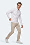 Kivo I Men's White Sweatshirt with Stand Collar and Zipper - 8
