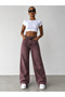 Women's Custom Design Burgundy Color 9S-1 High Waist 100% Cotton Denim Pants