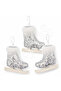 Christmas Pine Tree Ornament Set of 3 Silver Ice Skates 12 cm - 3