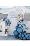Retro Storm Blue Deep Ocean Sea Sand White Balloon Chain Set 60 Pieces Balloon Pump and Chain Set