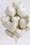 Cream Retro Beige Heart Foil Balloon 18 Inch 5 Pieces - 2