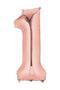 100 cm Rose Gold Copper Large Foil 1 Number Balloon 40 Inc