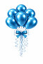 Blue Chrome Balloon 7Pcs 12Inch