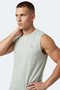 Hazzar I Men's Sleeveless Light Green T-Shirt - 6