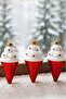 Christmas Tree Ornament Red Ice Cream Cone 3-Piece Set - 5