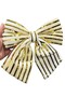 Christmas Tree Ornament 26 cm Cream Gold Striped Decorative Bow - 7