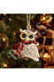 Christmas Tree Ornament Christmas Hat-Wearing Owl Figure – Red Patterned Scarf - 4