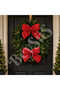 Christmas Tree 2-Piece Bow Red Glitter Eva Door and Glass Decoration - 4