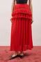 Mi̇la Pi̇stiled Fold Skirt Red - 4