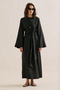 Linen Wide Belt Dress Black - 3