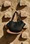 Ezra Knitted Textured Tote Bag Black