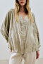 Keten Crush Buttoned Blouse Green - 5