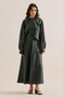 Linen Flawed Skirt Dark Green