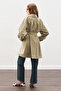 Oversized Tie-Up Midi Trench Coat Khaki - 8