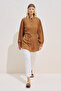 Linen Mixed Balloon Sleeve Long Tunic Tile Print - 2