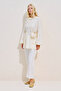 Textured Balloon Sleeve Draped Tunic Ecru - 2