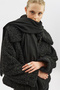 Buttoned Fur Coat Black - 4