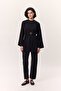 Oversize T-Shirt with Binding Details Black - 2