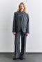 High Collar Blazer Jacket Gray - 5