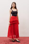Mi̇la Pi̇stiled Fold Skirt Red - 3