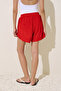 Towel Fabric Shorts Red - 8
