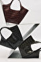 Tara Kabartma Leather Ç Bag Black - 2