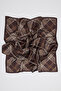 Patterned Medium Size Satin Scarf Novel Brown - 3