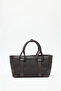 Luca knit handle design bag brown - 4