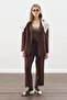 Oversized Cut Blazer Jacket Bitter Brown - 2
