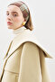 Button-Detail Brown Leather Jacket Sand - 7