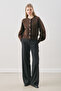 Button-Detail Cardigan Brown - 3