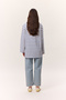 Striped Long Sleeve Oversize Tshirt Blue - 6
