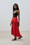 Mi̇la Pi̇stiled Fold Skirt Red - 8