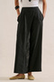 Linen Pants with Envelope Closure Black - 6